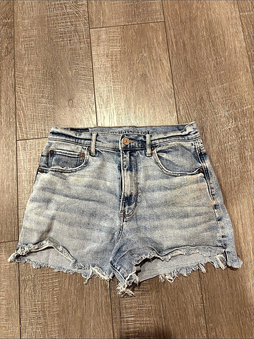 American Eagle Women's Distressed Jean Shorts in Blue